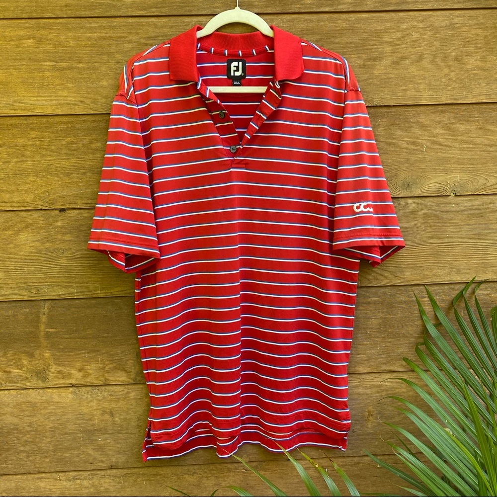 FootJoy Red Striped Golf Shirt